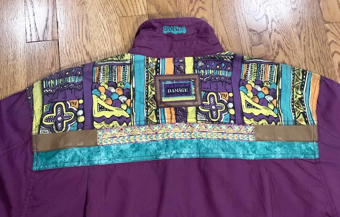 Vintage Major Damage Colorful Button Down Shirt (Size 2, XL) — RootsBK